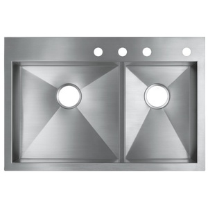 K3823-4-NA Vault Stainless Steel Double Bowl Kitchen Sink - Stainless Steel K3823-4-NA Vault Stainless Steel Double Bowl Kitchen Sink - Stainless Steel