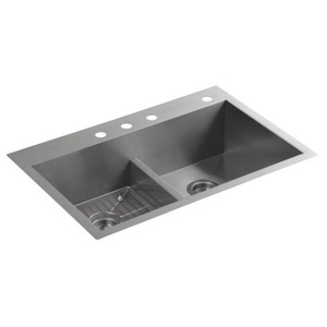 K3838-4-NA Vault Stainless Steel Double Bowl Kitchen Sink - Stainless Steel K3838-4-NA Vault Stainless Steel Double Bowl Kitchen Sink - Stainless Steel