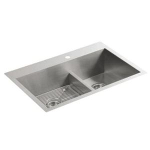 K3839-1-NA Vault Stainless Steel Double Bowl Kitchen Sink - Stainless Steel K3839-1-NA Vault Stainless Steel Double Bowl Kitchen Sink - Stainless Steel