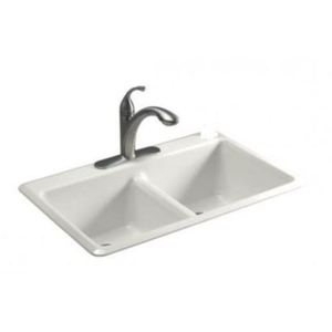 K5840-3-0 Anthem White/Color Double Bowl Kitchen Sink - White K5840-3-0 Anthem White/Color Double Bowl Kitchen Sink - White