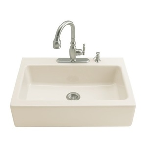 K6546-3-96 Dickinson Apron Front / Specialty Sink Kitchen Sink - Biscuit K6546-3-96 Dickinson Apron Front / Specialty Sink Kitchen Sink - Biscuit