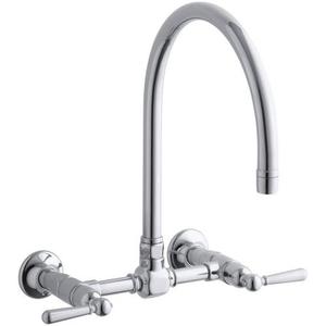 K7338-4-S Hi Rise Wall Mount Kitchen Faucet - Polished Stainless K7338-4-S Hi Rise Wall Mount Kitchen Faucet - Polished Stainless