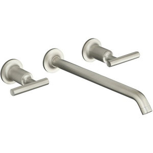KT144174BN/K410K Purist Wall Mount Bathroom Faucet Bathroom Faucet - Vibrant Brushed Nickel KT144174BN/K410K Purist Wall Mount Bathroom Faucet Bathroom Faucet - Vibrant Brushed Nickel