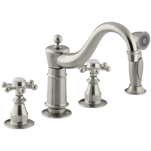 K158-3-BN Antique Two-Handle Kitchen Faucet - Vibrant Brushed Nickel K158-3-BN Antique Two-Handle Kitchen Faucet - Vibrant Brushed Nickel