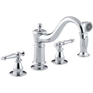 K158-4-CP Antique Two-Handle Kitchen Faucet - Polished Chrome K158-4-CP Antique Two-Handle Kitchen Faucet - Polished Chrome