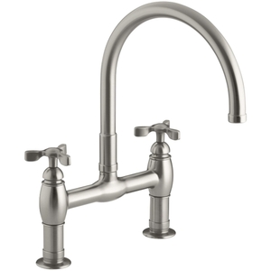 K6130-3-VS Parq Two-Handle Kitchen Faucet - Vibrant Stainless K6130-3-VS Parq Two-Handle Kitchen Faucet - Vibrant Stainless