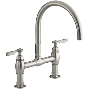 K6130-4-VS Parq Two-Handle Kitchen Faucet - Vibrant Stainless K6130-4-VS Parq Two-Handle Kitchen Faucet - Vibrant Stainless
