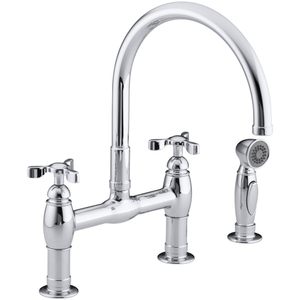 K6131-3-CP Parq Two-Handle Kitchen Faucet - Polished Chrome K6131-3-CP Parq Two-Handle Kitchen Faucet - Polished Chrome