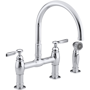 K6131-4-CP Parq Two-Handle Kitchen Faucet - Polished Chrome K6131-4-CP Parq Two-Handle Kitchen Faucet - Polished Chrome