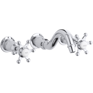 KT1543CP/K410K Antique Wall Mount Bathroom Faucet Bathroom Faucet - Polished Chrome KT1543CP/K410K Antique Wall Mount Bathroom Faucet Bathroom Faucet - Polished Chrome
