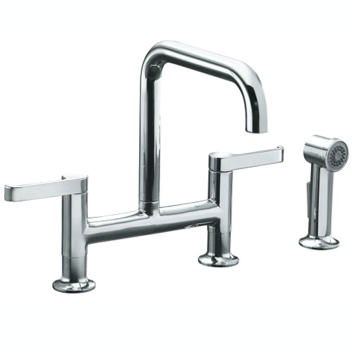 K6126-4-CP Torq Two-Handle Kitchen Faucet - Polished Chrome K6126-4-CP Torq Two-Handle Kitchen Faucet - Polished Chrome
