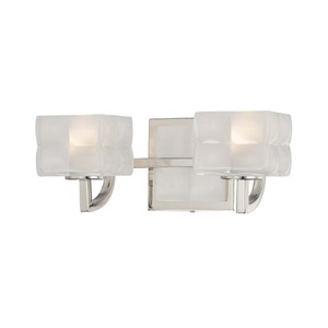 KP5452613 Squared 2 Bulb Bathroom Lighting - Polished Nickel KP5452613 Squared 2 Bulb Bathroom Lighting - Polished Nickel