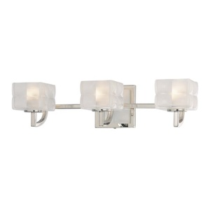 KP5453613 Squared 3 Bulb Bathroom Lighting - Polished Nickel KP5453613 Squared 3 Bulb Bathroom Lighting - Polished Nickel