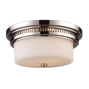 E661112 Chadwick Flush Mount Ceiling Light - Polished Nickel / White E661112 Chadwick Flush Mount Ceiling Light - Polished Nickel / White