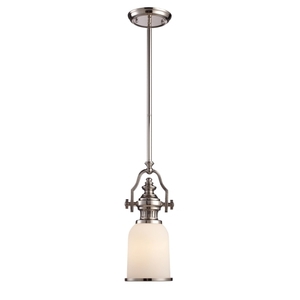 E661121 Chadwick Mini-Pendant Pendant Light - Polished Nickel / White E661121 Chadwick Mini-Pendant Pendant Light - Polished Nickel / White