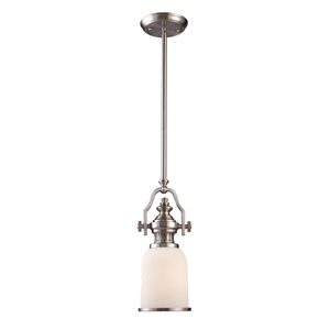 ELK661221 Chadwick Down Light Pendant Light - Satin Nickel / White ELK661221 Chadwick Down Light Pendant Light - Satin Nickel / White