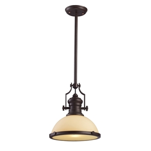 E661331 Chadwick Down Light Pendant Light - Oiled Bronze / Amber E661331 Chadwick Down Light Pendant Light - Oiled Bronze / Amber