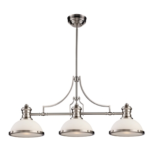 E662253 Chadwick Linear Pendant Pendant Light - Satin Nickel / White E662253 Chadwick Linear Pendant Pendant Light - Satin Nickel / White