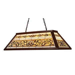 E700224 Tiffany Lighting/Billiard/Island Linear Pendant Pendant Light - Dark Mahogany Wood E700224 Tiffany Lighting/Billiard/Island Linear Pendant Pendant Light - Dark Mahogany Wood