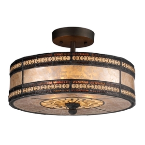 E700652 Mica Filigree Semi Flush Mount Ceiling Light - Tiffany Bronze E700652 Mica Filigree Semi Flush Mount Ceiling Light - Tiffany Bronze
