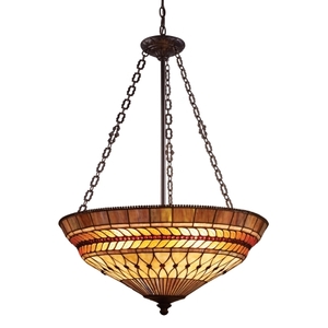 E700883 Glass Leaf Up Light Pendant Light - Tiffany Bronze E700883 Glass Leaf Up Light Pendant Light - Tiffany Bronze