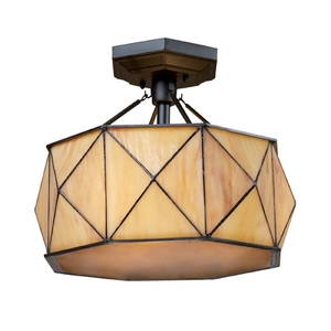 E701513 Grand Facet Semi Flush Mount Ceiling Light - Tiffany Bronze E701513 Grand Facet Semi Flush Mount Ceiling Light - Tiffany Bronze