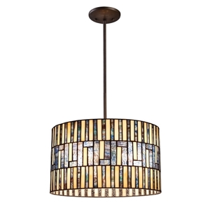 E720503 Ocean Mirage Drum Pendant Pendant Light - Dark Bronze E720503 Ocean Mirage Drum Pendant Pendant Light - Dark Bronze