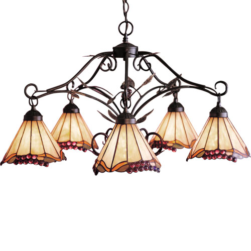 E035IA Grape Trellis Mid Sized Chandelier Chandelier - Antique Iron E035IA Grape Trellis Mid Sized Chandelier Chandelier - Antique Iron
