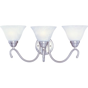 M12068MRSN Newport 3 Bulb Bathroom Lighting - Satin Nickel / Marble M12068MRSN Newport 3 Bulb Bathroom Lighting - Satin Nickel / Marble