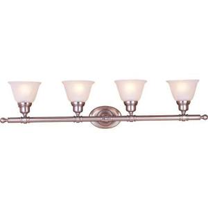 M7144FTSN Essentials 4 or More Bulb Bathroom Lighting - Satin Nickel M7144FTSN Essentials 4 or More Bulb Bathroom Lighting - Satin Nickel