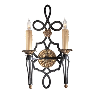 MN210020 Montparnasse Multi Bulb Wall Sconce - French Black / Gold MN210020 Montparnasse Multi Bulb Wall Sconce - French Black / Gold