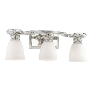 MN2803613 3 Bulb Bathroom Lighting - Polished Nickel MN2803613 3 Bulb Bathroom Lighting - Polished Nickel