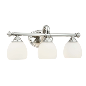 MN2823613 3 Bulb Bathroom Lighting - Polished Nickel MN2823613 3 Bulb Bathroom Lighting - Polished Nickel