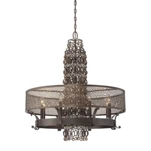 MN6726258 Ajourer Mid Sized Chandelier Chandelier - French Bronze w/ Jeweled Accents MN6726258 Ajourer Mid Sized Chandelier Chandelier - French Bronze w/ Jeweled Accents