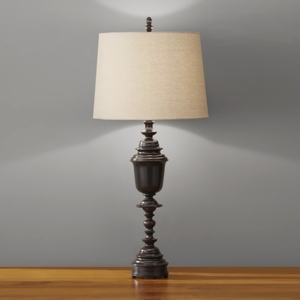M10017DBLW Sadri Table Lamp - Dark Burlwood M10017DBLW Sadri Table Lamp - Dark Burlwood