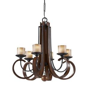 MF25906AFAGW Madera Mid Sized Chandelier Chandelier - Antique Forged Iron / Aged Walnut MF25906AFAGW Madera Mid Sized Chandelier Chandelier - Antique Forged Iron / Aged Walnut