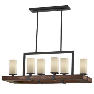 MF25926AFAGW Madera Linear Pendant Pendant Light - Antique Forged Iron / Aged Walnut MF25926AFAGW Madera Linear Pendant Pendant Light - Antique Forged Iron / Aged Walnut
