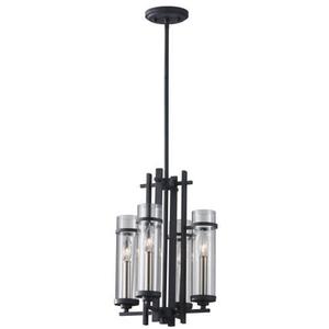 MF26274AFBS Ethan Mini Chandelier - Antique Forged Iron / Brushed Steel MF26274AFBS Ethan Mini Chandelier - Antique Forged Iron / Brushed Steel