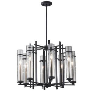 MF26288AFBS Ethan Large Foyer Chandelier Chandelier - Antique Forged Iron / Brushed Steel MF26288AFBS Ethan Large Foyer Chandelier Chandelier - Antique Forged Iron / Brushed Steel