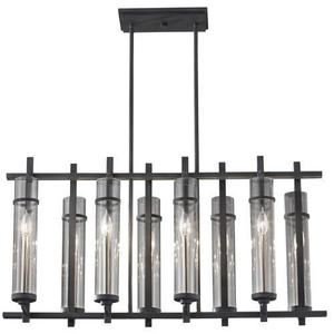 MF26308AFBS Ethan Linear Pendant Pendant Light - Antique Forged Iron / Brushed Steel MF26308AFBS Ethan Linear Pendant Pendant Light - Antique Forged Iron / Brushed Steel