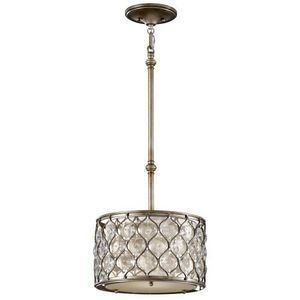 MP1259BUS Lucia Drum Pendant Pendant Light - Burnished Silver MP1259BUS Lucia Drum Pendant Pendant Light - Burnished Silver