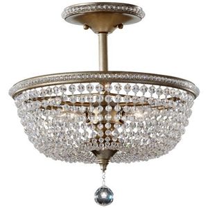 MSF301BUS Dutchess Semi Flush Mount Ceiling Light - Burnished Silver MSF301BUS Dutchess Semi Flush Mount Ceiling Light - Burnished Silver