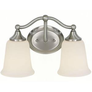 MVS10502BS Claridge 2 Bulb Bathroom Lighting - Brushed Steel MVS10502BS Claridge 2 Bulb Bathroom Lighting - Brushed Steel