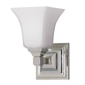 MVS12401PN American Foursquare 1 Bulb Wall Sconce - Polished Nickel MVS12401PN American Foursquare 1 Bulb Wall Sconce - Polished Nickel