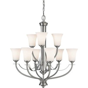 MF225363BS Barrington Large Foyer Chandelier Chandelier - Brushed Steel MF225363BS Barrington Large Foyer Chandelier Chandelier - Brushed Steel
