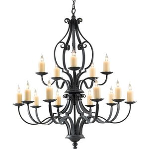 MF2279105AF King's Table Large Foyer Chandelier Chandelier - Antique Forged Iron MF2279105AF King's Table Large Foyer Chandelier Chandelier - Antique Forged Iron