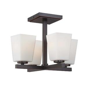 M1542167 City Square Semi Flush Mount Ceiling Light - Lathan Bronze M1542167 City Square Semi Flush Mount Ceiling Light - Lathan Bronze