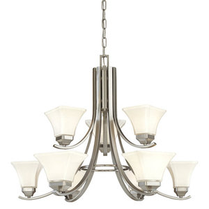 M181884 Agilis Large Foyer Chandelier Chandelier - Brushed Nickel M181884 Agilis Large Foyer Chandelier Chandelier - Brushed Nickel