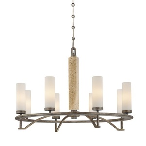 M4468273 Compositions Large Foyer Chandelier Chandelier - Aged Patina Iron w/Travertine Stone M4468273 Compositions Large Foyer Chandelier Chandelier - Aged Patina Iron w/Travertine Stone