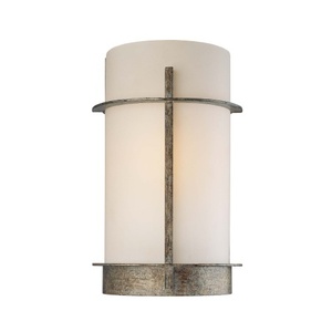 M6460273 Compositions 1 Bulb Wall Sconce - Aged Patina Iron w/Travertine Stone M6460273 Compositions 1 Bulb Wall Sconce - Aged Patina Iron w/Travertine Stone